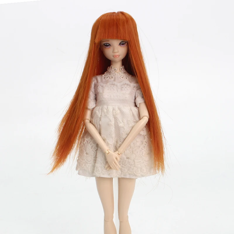 

Aidolla 1/12 BJD Doll Wig Long Straight Bangs Hair Natural Color High Temperature Fiber Wig Doll Accessories For DIY BJD Doll