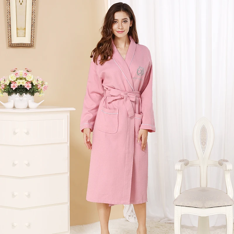 الصيف Bathrobe الرجال بلون 100% القطن النوم صالة Robes الرجال رداء طويل روب للنوم كيمونو Robes الذكور الصيف