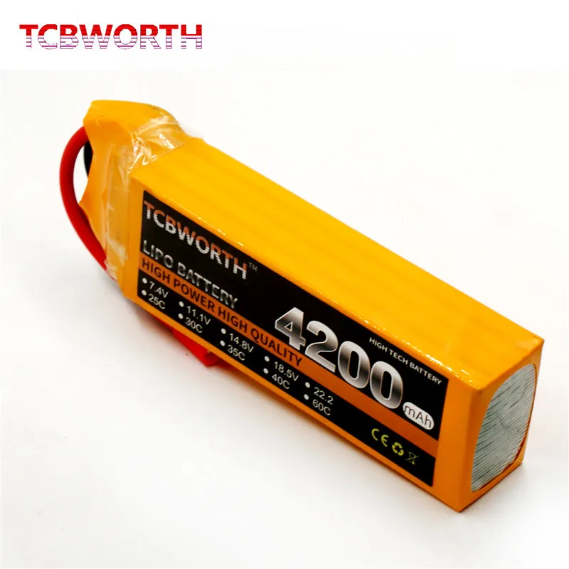 

Batteries 4S 14.8V 4200mAh 25C 35C 60C RC Drone LiPo Battery 4200mAh For RC Airplane Quadrotor Helicopter Car Boat Truck Tank