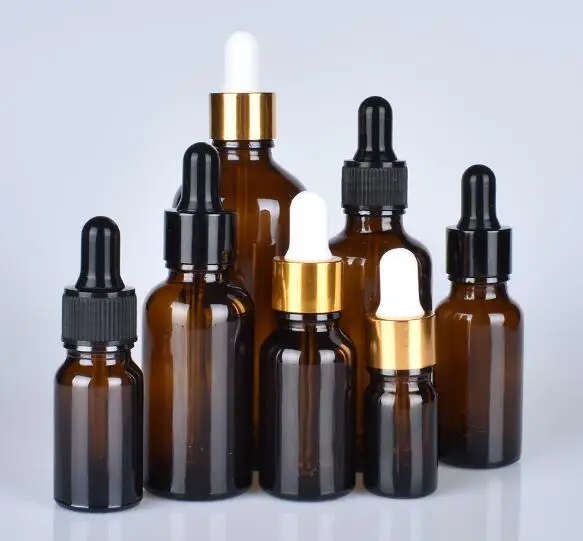 frosted amber glass bottle 10ml 15ml 20ml 30ml 50ml 100ml matte glass dropper bottle with gold silver black white cap for essent