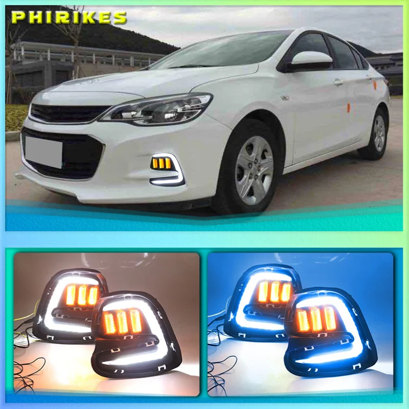 1 Set LED Daytime Running Lights Turn Signal Fog Lamp Cover DRL For Chevrolet Cavalier 2016 2017 2018 2019