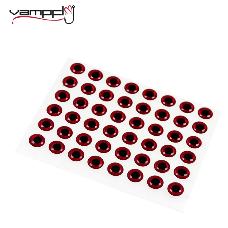 Vampfly 100PCS Red Holographic 3D Fish Eye Fly Tying Streamer Bait Fish Eyes Lure Making Eyes 2MM to 10MM