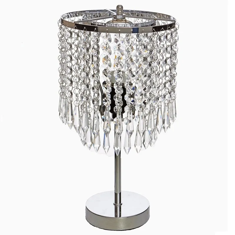 LED Iron Crystal Bedside Table Lamp for Living Room Loft Personal Office Dressing Table Home Interior Decorative Luminary WF108