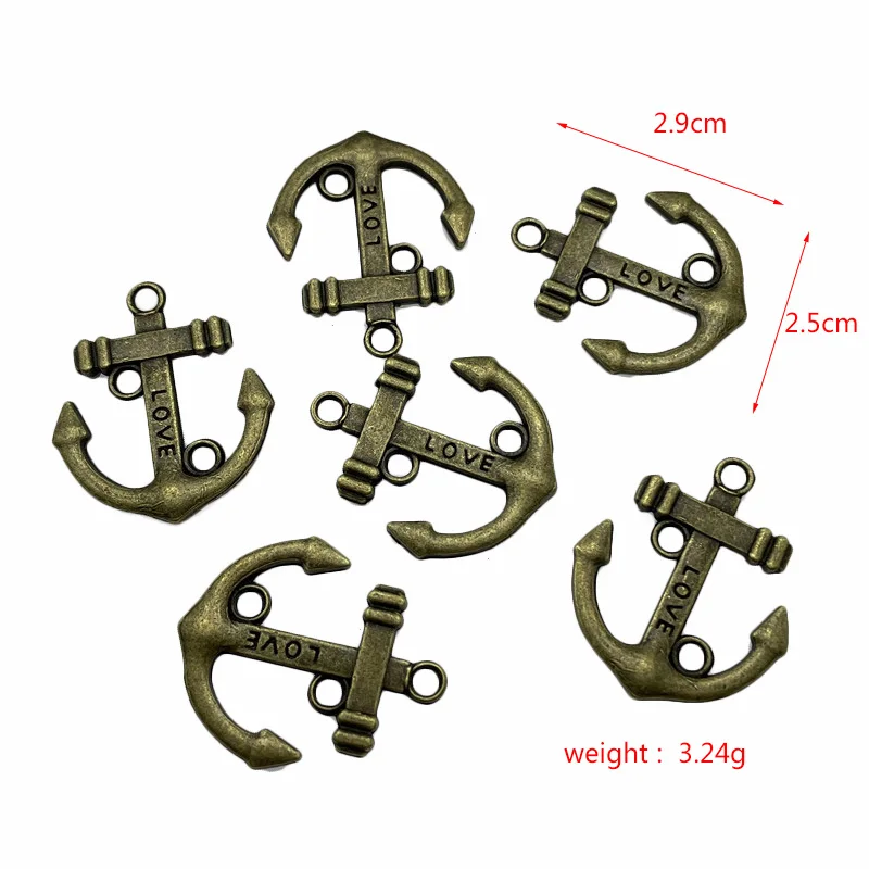 JunKang 10PCS anchor boat amulet pendants DIY handmade earrings bracelet necklace jewelry accessories wholesale connector