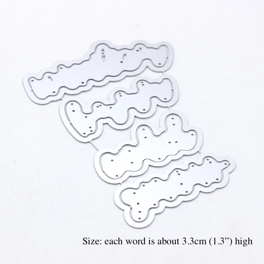 KSCRAFT Winter Shadow Words Metal Cutting Dies Stencils for DIY Scrapbooking Decorative Embossing DIY Paper Cards