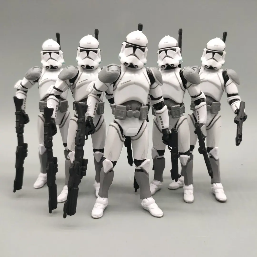 Lot of 5 Star Wars Republic Attack on Coruscant 51th Grey Clone Trooper 3.75