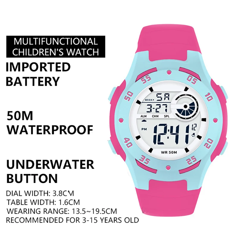 UTHAI BK52 Fashion Cute Children Waterproof Alarm Clock Luminous Led Sports Multifunctional Student Electronic Watch