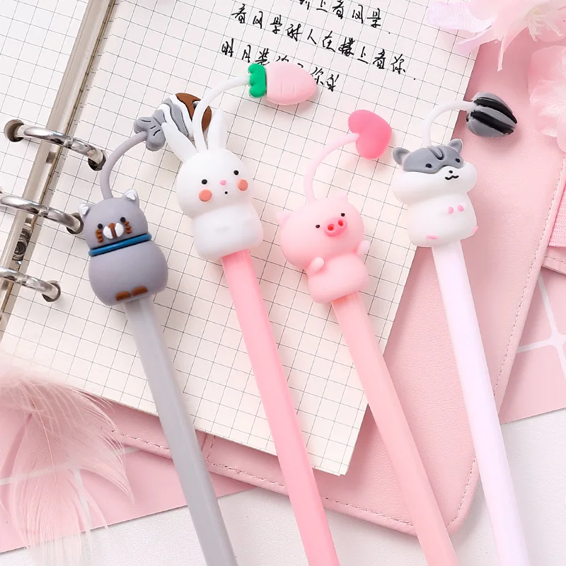 

48PCS/SET Cartoon Neutral Pen Girl Student Super Cute Gel Pen 0.5mm Wholesale Signature Pen Exam Writing Cute Pen