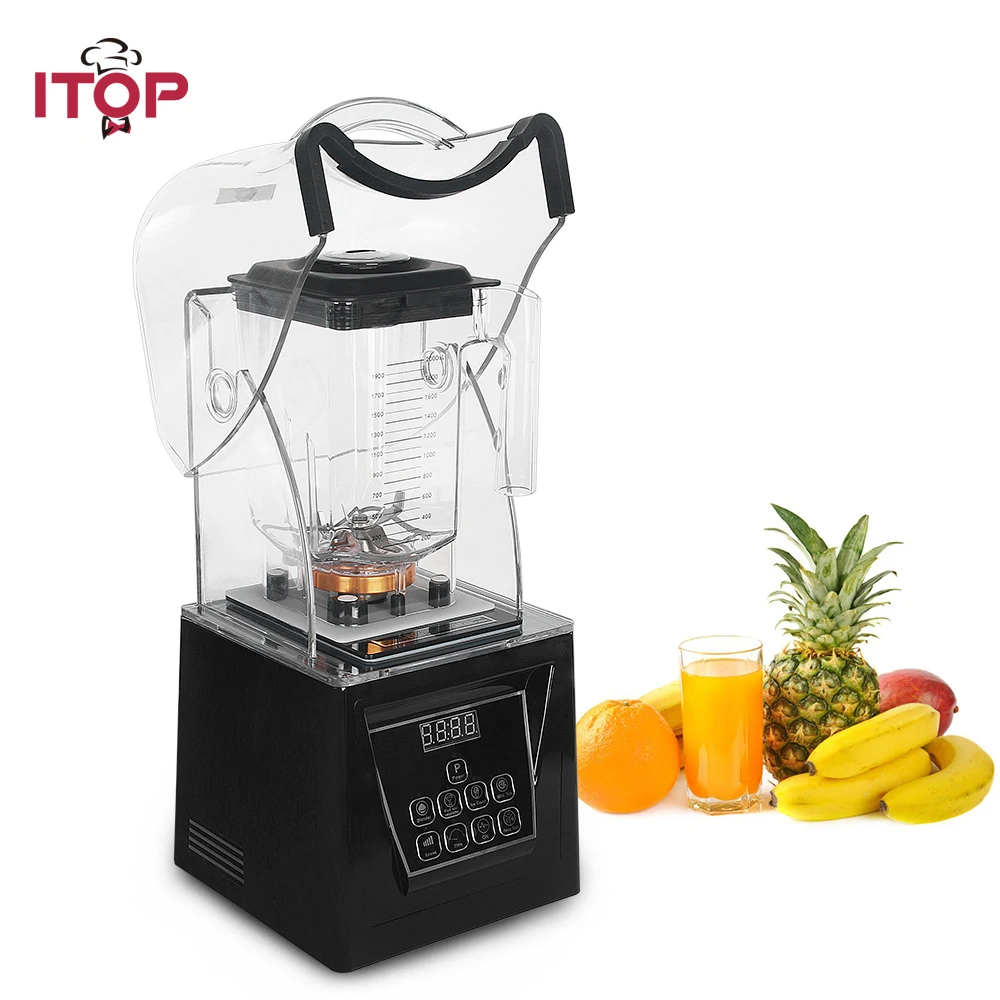 Itop-liquidificador profissional com 2 litros, 2200w, liquidificador, processador de alimentos, frutas, 30000rpm, motor vopper pura com 304 lâmina