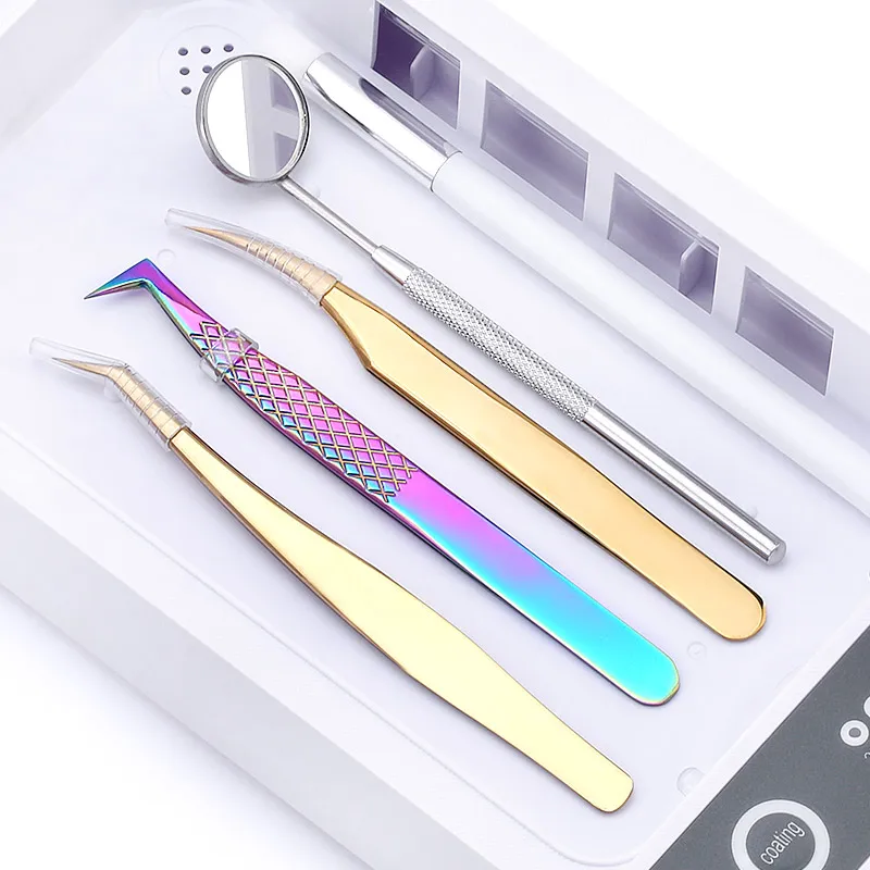 UV Light Sanitizer Box Tweezers Disinfection Ultraviolet Lamp Portable USB Charging Sterilizating Box for Manicure Cleaning Tool
