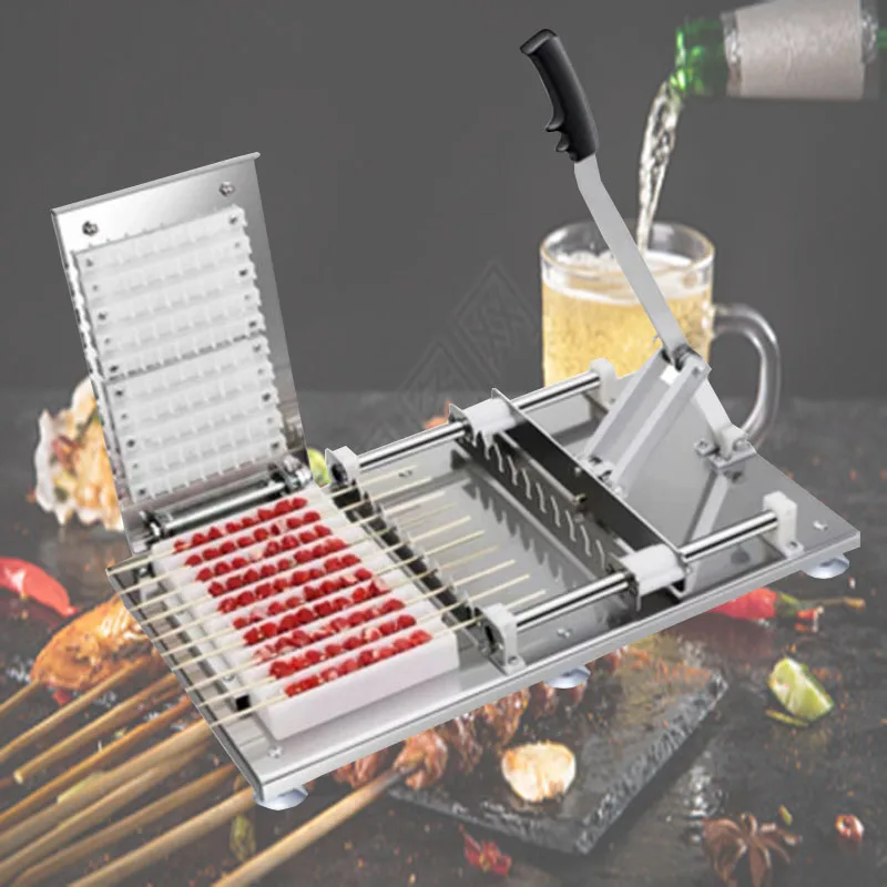 Household manual stainless steel skewer tools mutton beef meat shashlik skewer wearing machine