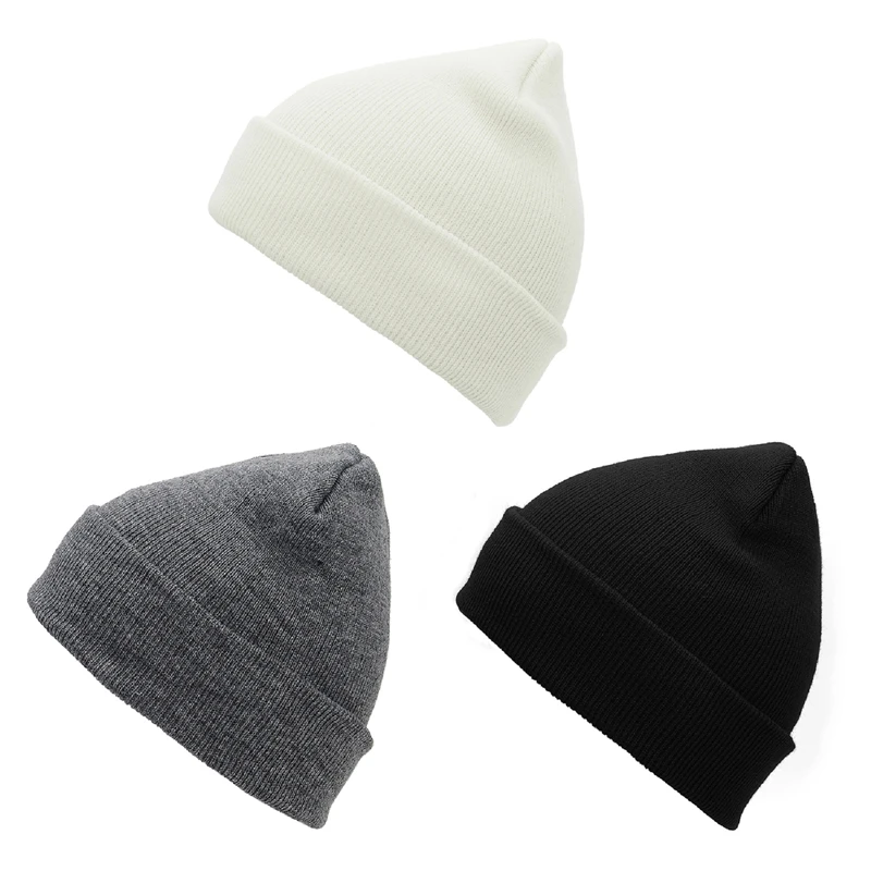 Winter Hats For Women Men Warm Acrylic Beanie Female Hat Solid Bonnet Beanies knitted Soft Hats Daily Collocation