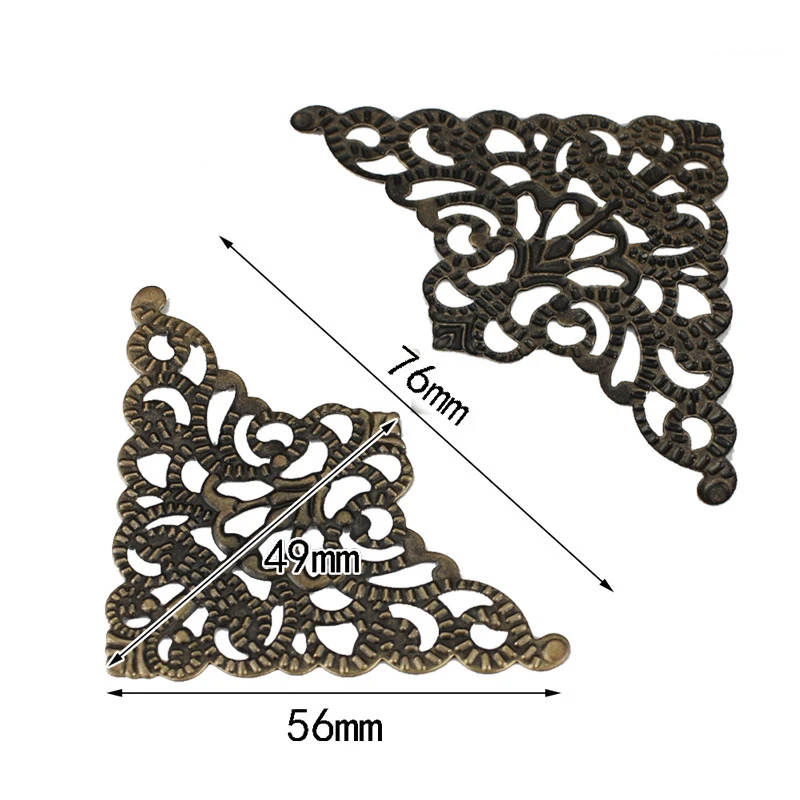New 20PCS DIY Decorative Metal Corners Antique Wooden Case Jewelry Box Book Photo Album Corner Decor Protector Your Desk