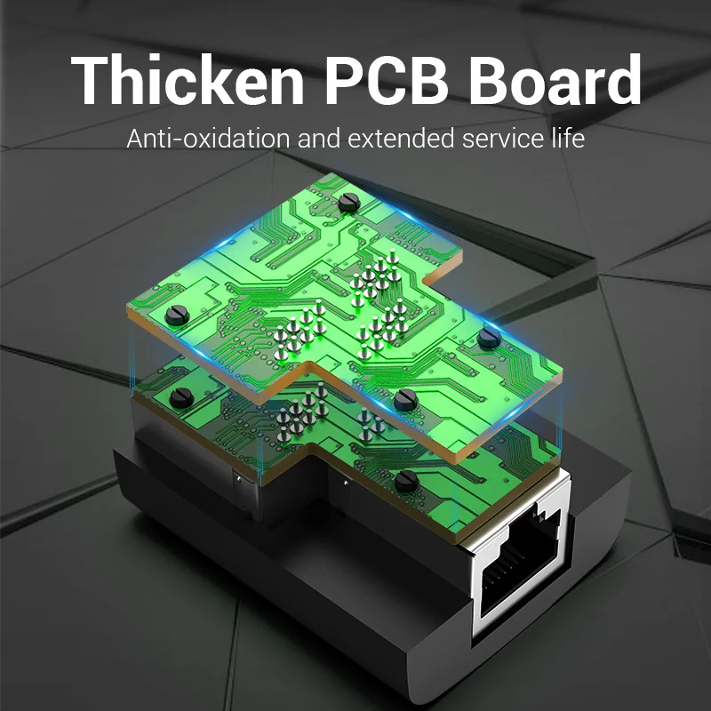 Vention RJ45 Splitter 1 to 2 RJ45 Splitter Network Adapter Female Network Extender Extension Connector for Laptop Ethernet Cable