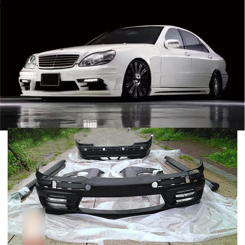 W220 S320 S350 Car Body Kit Frp Unpainted Front Rear Bumper Side Skirts for Mercedes Benz W220 S500 Wald Body Kit 01-05