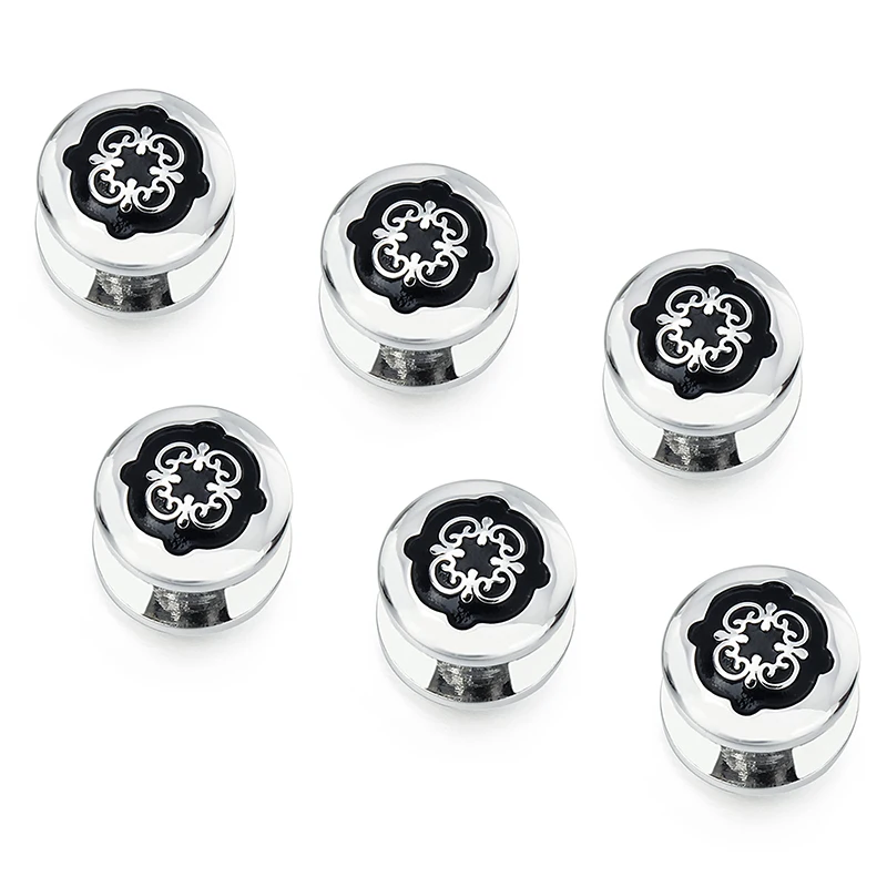 Vintage Floral Pattern Enamel Cufflinks Tuxedo Studs Set for Men's Tuxedo Shirts Business Wedding Cufflinks Set