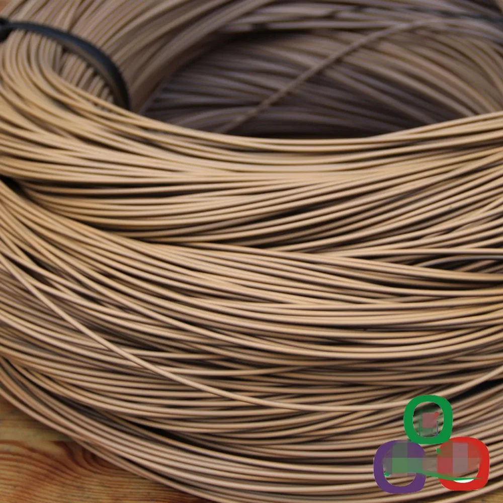 PE Rattan Material de tecelagem, Rattan plástico para tricotar e reparar cadeira cesta, Gradiente de cor café, Rattan sintético redondo, 500g, 70m