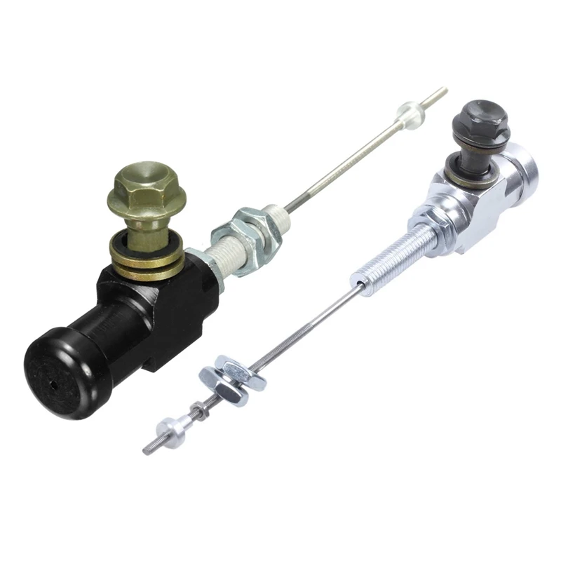 2 Pcs Motorcycle Hydraulic Clutch Master Cylinder Rod Brake Pump M10X1.25mm Aluminum Black & Silver