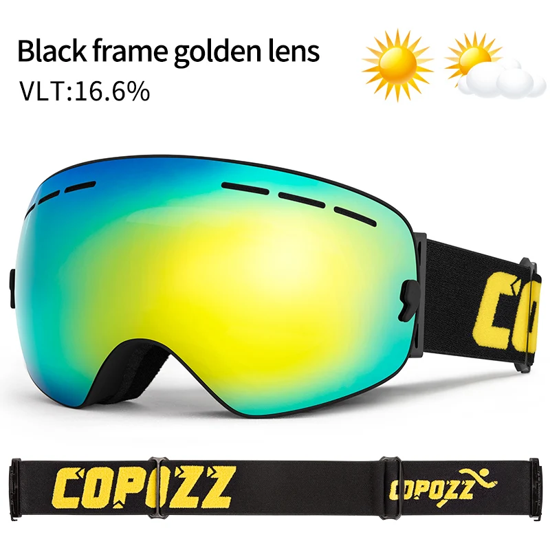 COPOZZ ブランド スキーゴーグル 二重層 UV400 防曇ビッグスキーメガネ