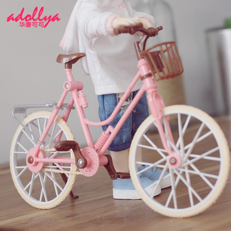 Adollya Bjd Doll Accessories Toys Dolsl Bicycle Matching Doll Bikes Accessories With Basket Dolls for Girls Children Gifts