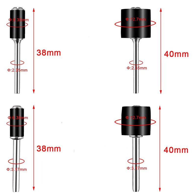 102pcs/set 80 120 180 240 320 400 600 Grit Drum Sanding Kit 1/2 1/4 Inch Sand Mandrels Fit for Dremel Nail Drill Rotary Tools