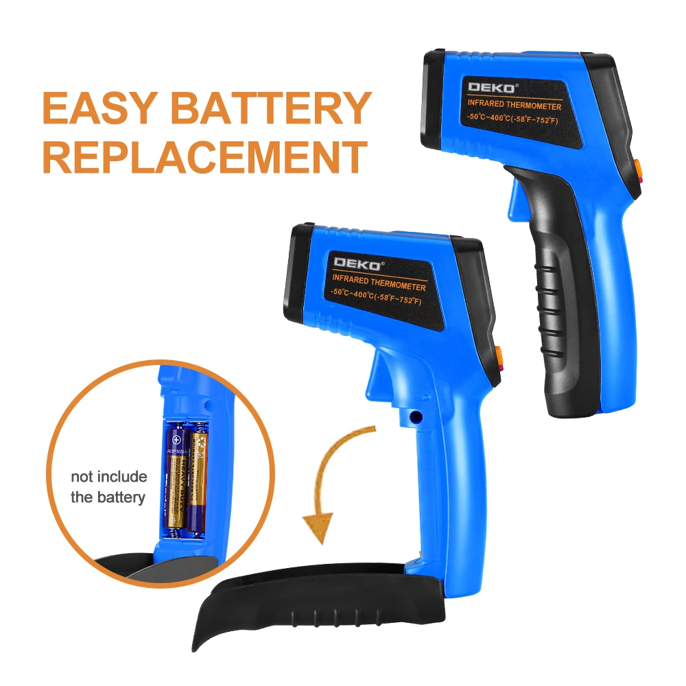 DEKO WD01 Non-Contact -50-600 Blue Laser LCD Display IR Infrared Digital C/F Selection Surface Temperature