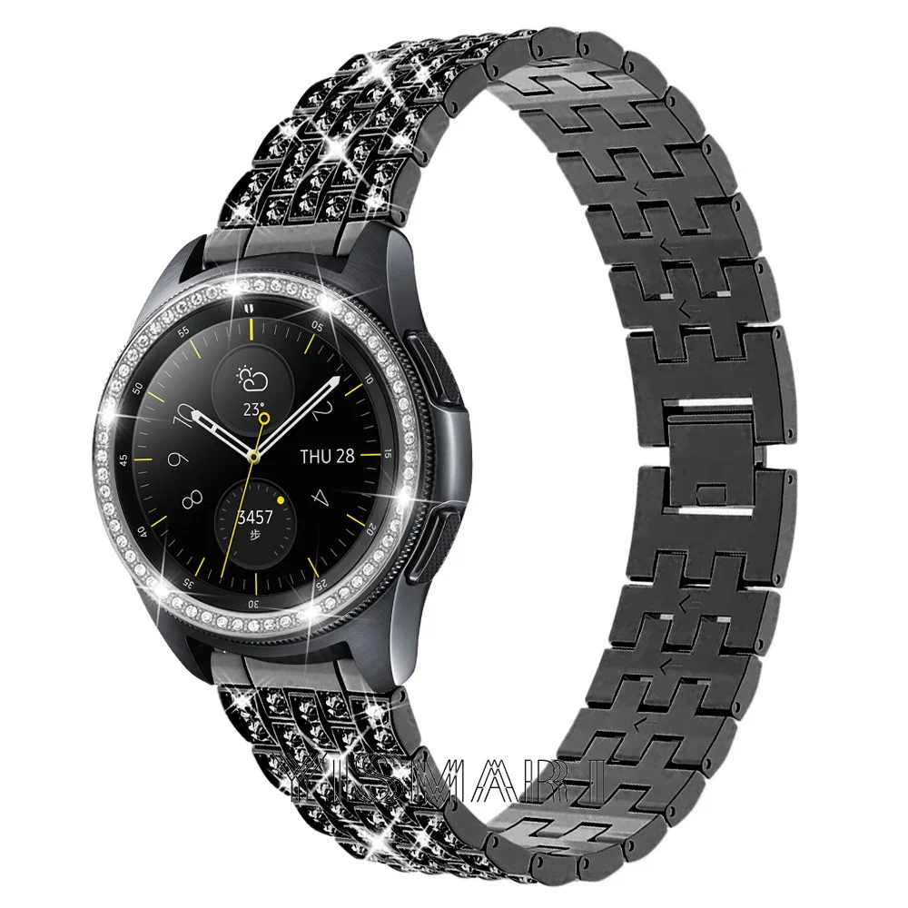 42mm 46mm diamante moldura para samsung galaxy assista 4 clássico caso capa de proteção metal anel amortecedor ajuste galaxy assista