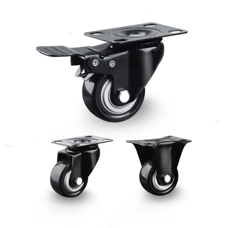 4pcs/set 1.5 Inch 2 Inch 3 Inch Hotel Trolley Pulley Double Bearing High Quality Load-bearing Casters Accessory Tools E12154