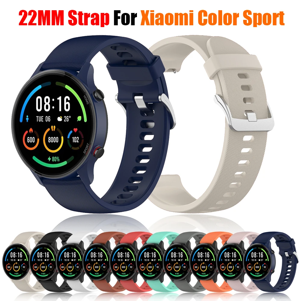 Original Silicone Strap For Xiaomi Watch Color Sport Watchband 22MM Watch Band Mi Watch Color Sport Replacement Wristband Belt