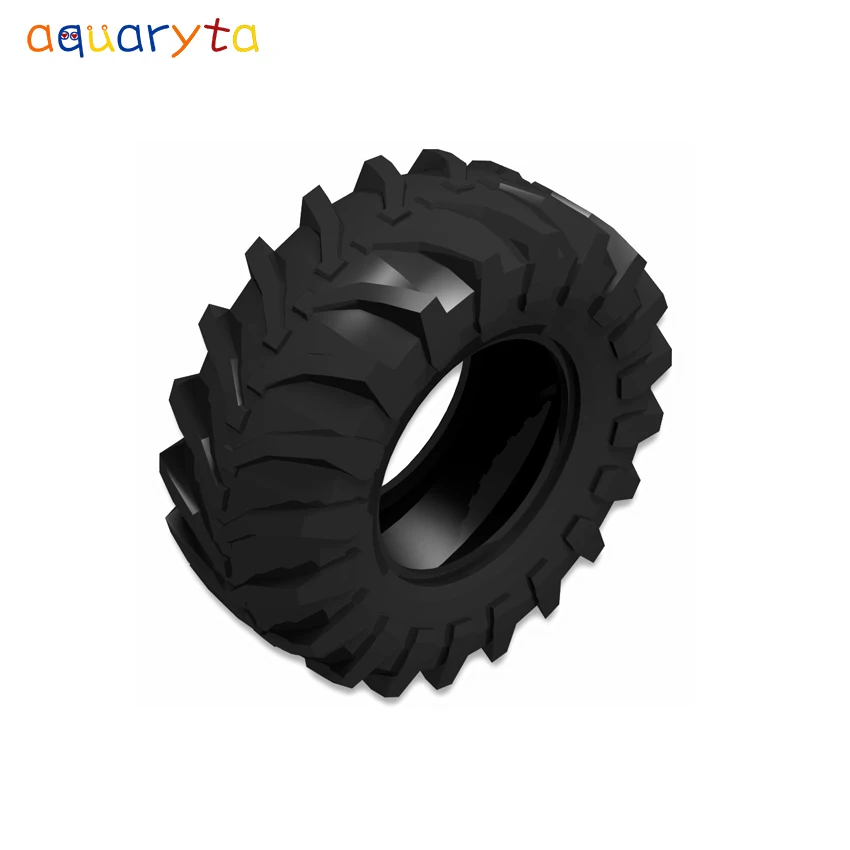 AQUARYTA 4pcs Technology Building Block 56x34mm Wheel Hub and Tire of Different Sizes Compatible 15038 92912 54120 44771 23798