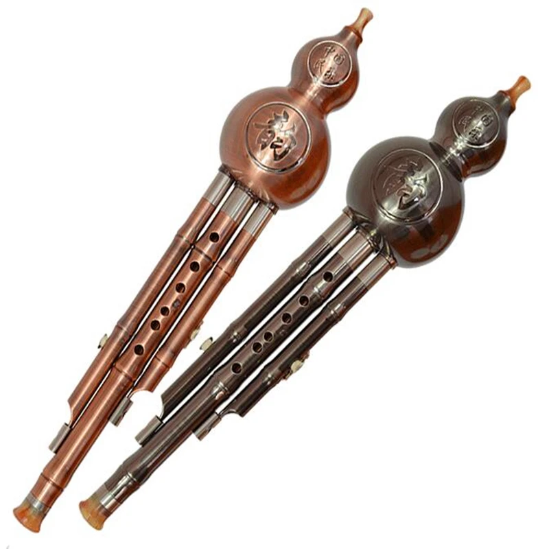 

Three Tone Hulusi Flute Copper Plating ABS Gourd Flauta Crashproof Dampproof Calabash Flute Hulusi Folk Instrument Flute Hulusi