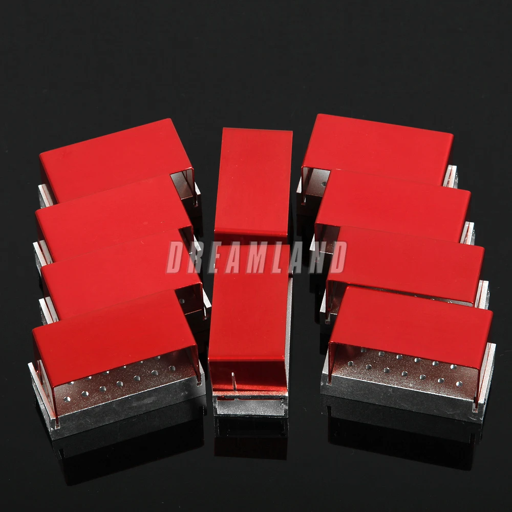 1-10 pcs Dental Diamond Bur Holder Block Autoclave Disinfection tray 20 Holes NTVW 1.6mm Aluminium