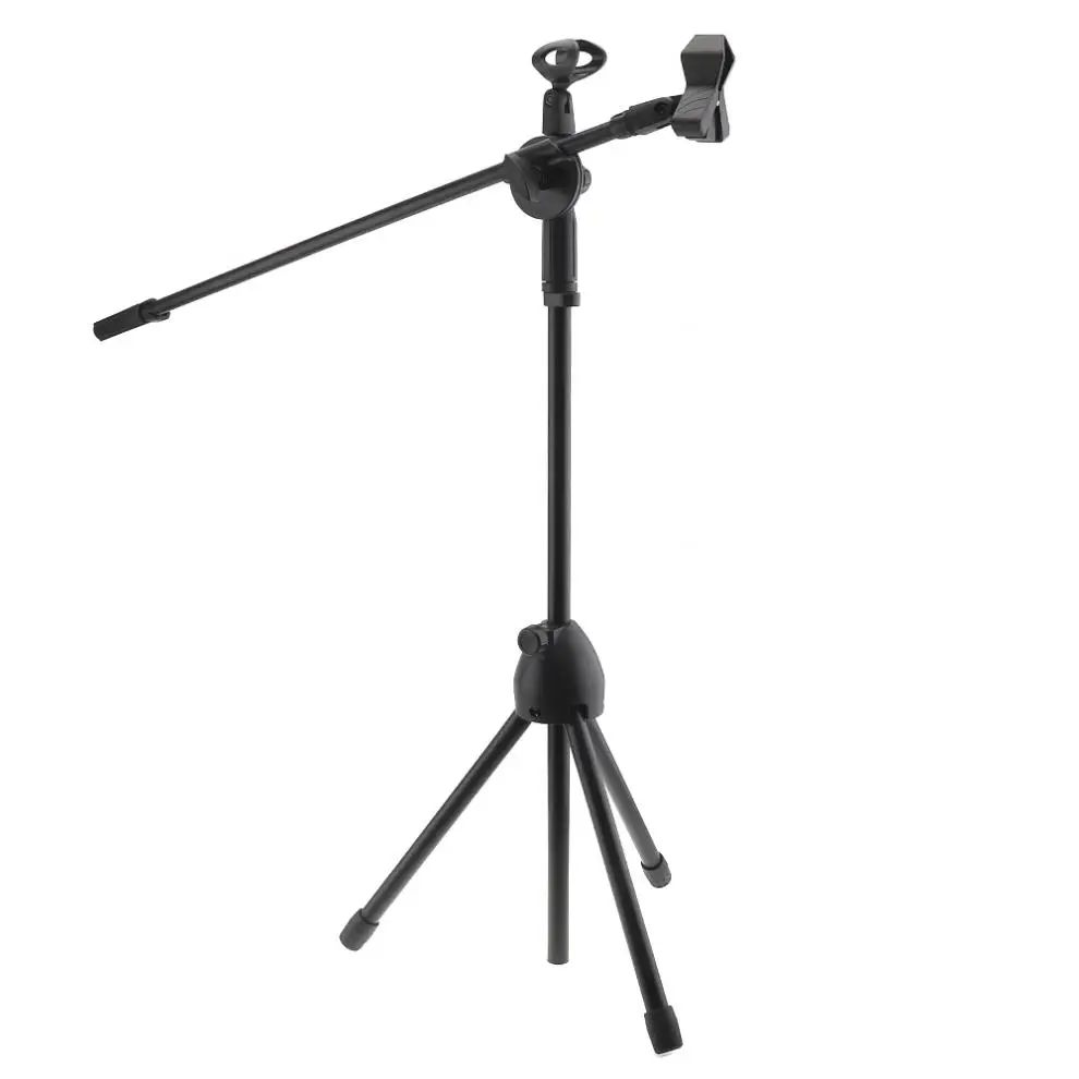 Mikrofon Profesional Dudukan Lantai Dapat Disesuaikan Tahap Tripod Ayunan Boom Pemegang Logam Braket Dudukan Mikrofon untuk Mikrofon Studio