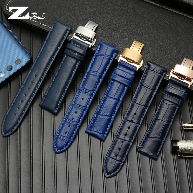 Genuine Leather Bracelet Blue color watch strap for Citizen rossini watchband 14mm 16 18 20mm 21m 22mm 23mm watch band wholesale