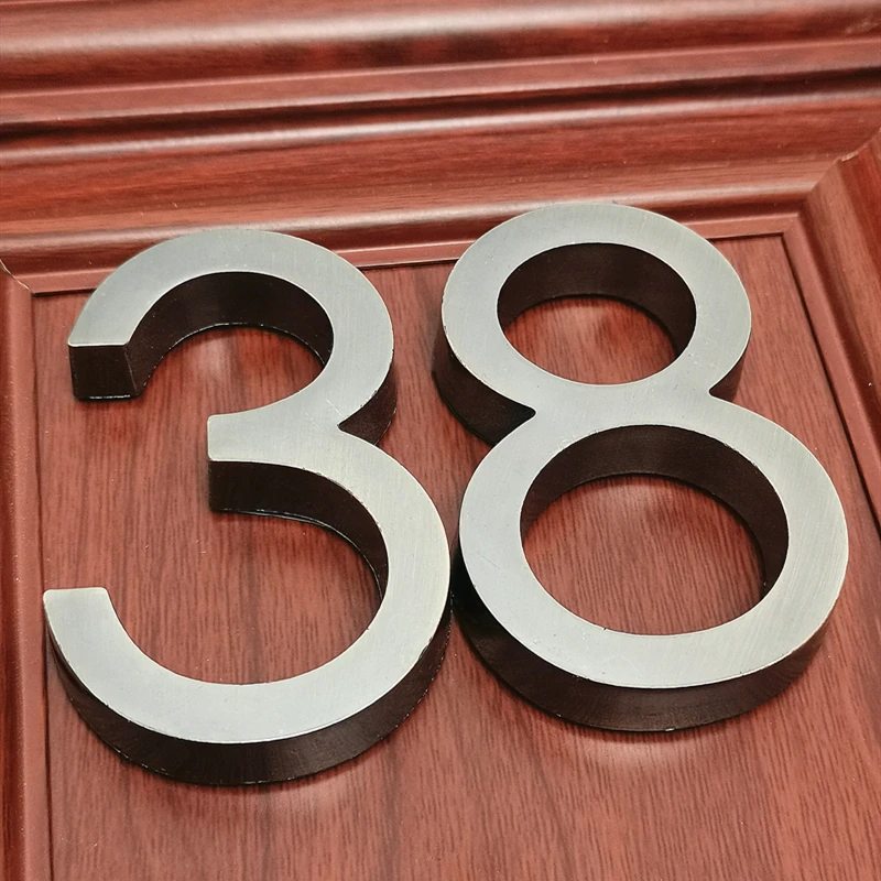 Door Plate House Number Self Adhesive Modern Sign Number Digit  6cm  0 to 9 Plastic Hotel Home Address Home Sticker 1pc/2pcs 3D - Image 2