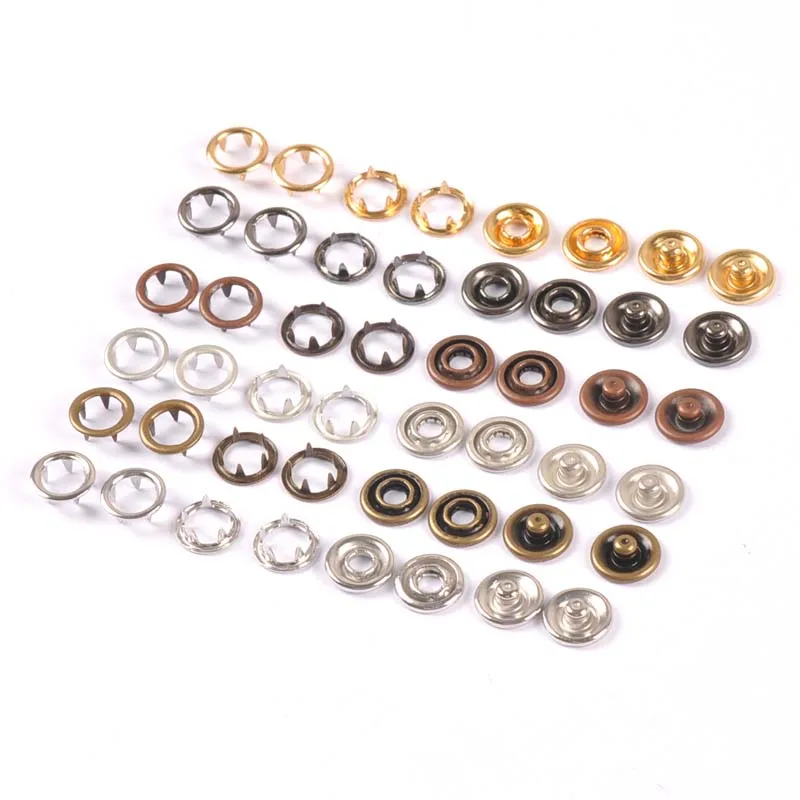 20sets(4pcs 1set) copper Prong Snap Buttons Metal Fasteners Press Stud For Romper Buckle Snap Baby Clothes DIY C3004