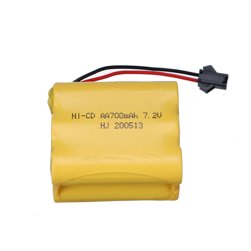 (SM Plug) 7.2V 700mAh NiCD Battery For Rc toys Car Model Tanks Robots Boats Guns AA 700 mah 7.2 v Rechargeable Battery Pack