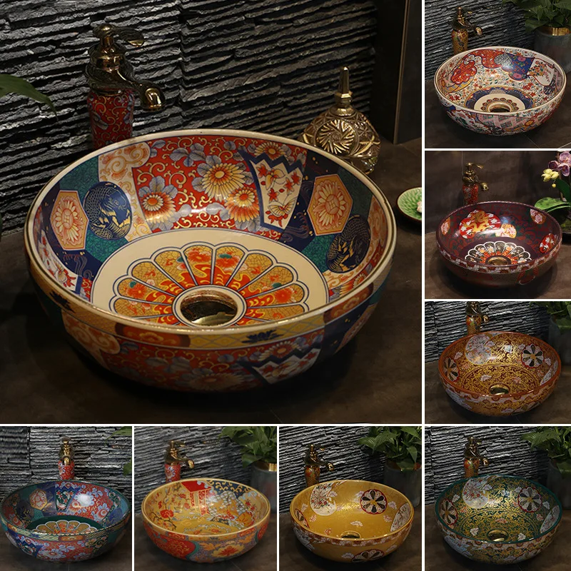 

Ceramic Art Table Basin Hotel washbasin round table basin toilet washbasin