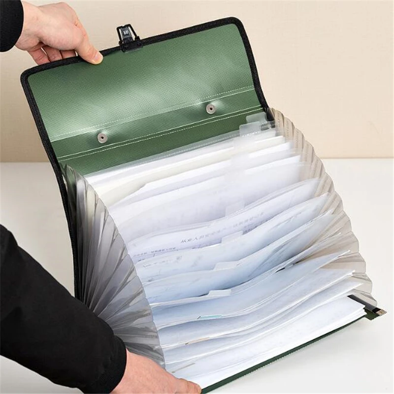 Large Capacity File Filing Bag A4 Portable Accordion Expanding File Folder Document Organizer Portfolio Holder 13 Pockets