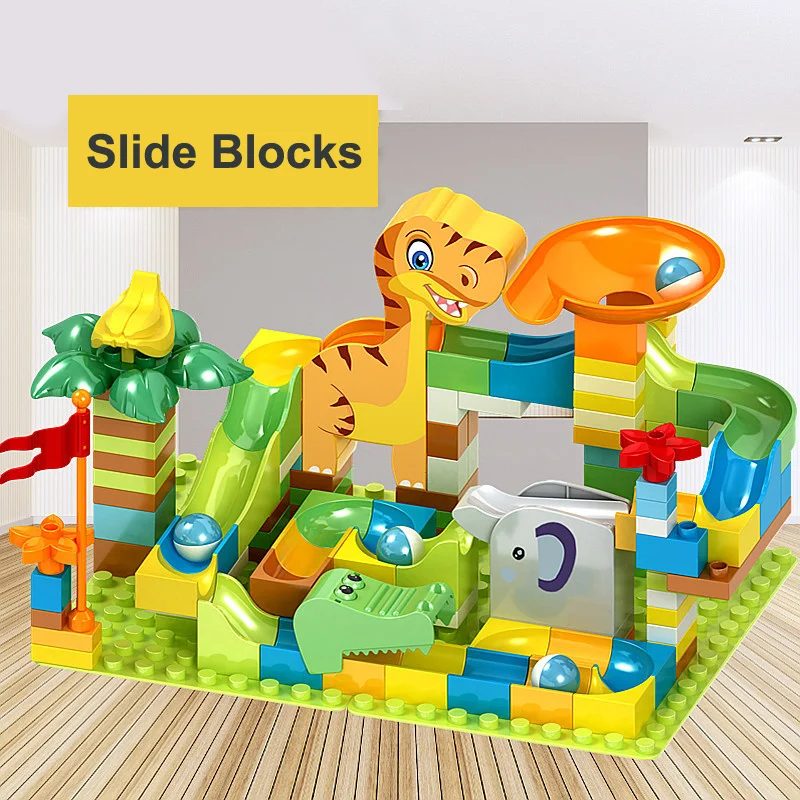 200pcs Marble Race Run Blocks Maze Ball Track Building Blocks Plastic Funnel Slide Assemble DIY Bricks Kids Christmas Gift