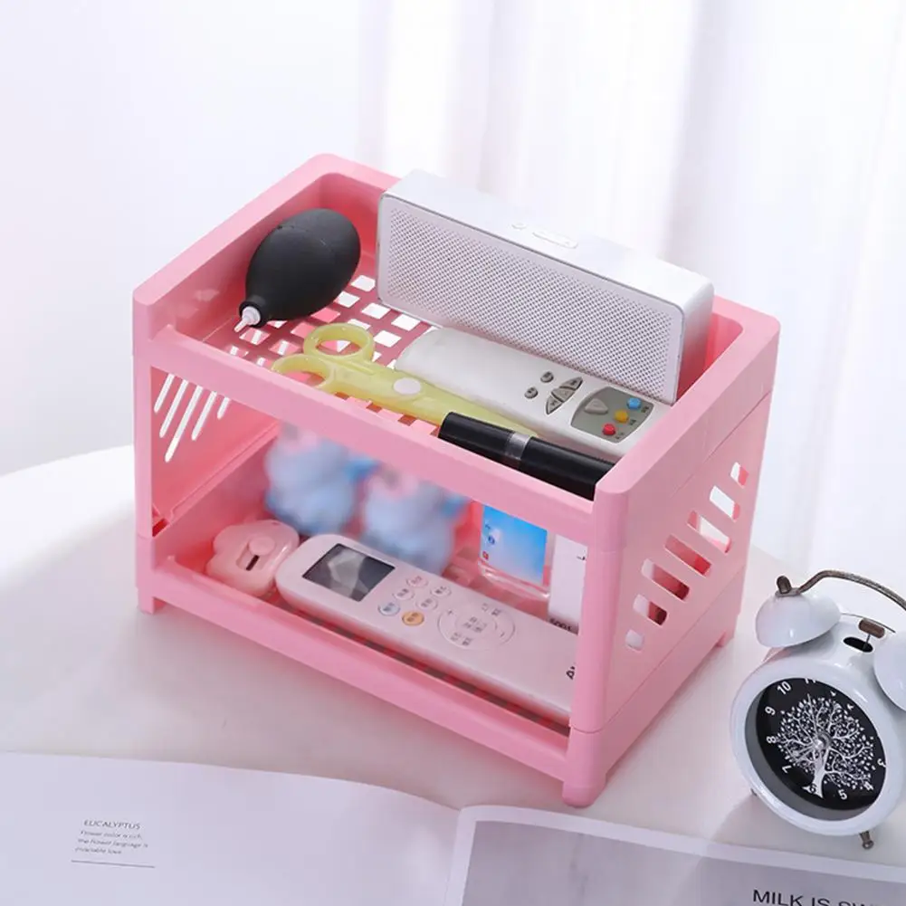 Multi-function Desktop Storage Box Double Layer Double Layer Cosmetic Storage Desk Storage Rack Space-saving Desktop Organizer