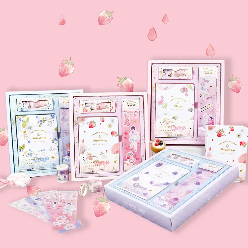 Kawaii creative 32k hardcover hand book gift box really how cute notebook student holiday gift set hand account diy material