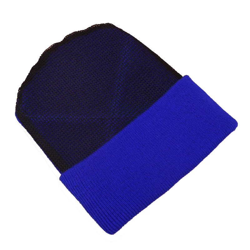 New Winter Custom Logo Mesh Knitting Hat Unisex Hip Hop Elastic