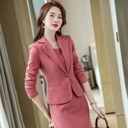 Izicfly novo outono ol estilos de trabalho profissional wear para as mulheres jaqueta escritório uniformes negócios blazer vestido terno