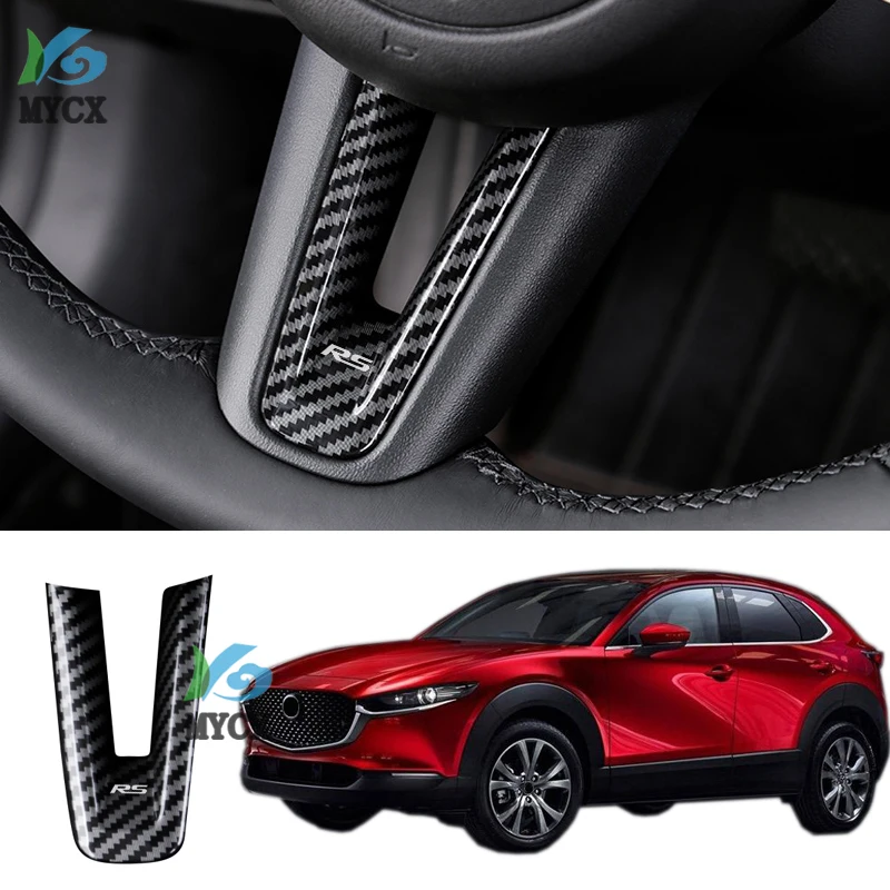 4 قطعة لمازدا CX30 CX-30 2020 2021 الداخلية غطاء عجلة القيادة تقليم الكروم اكسسوارات السيارات التصميم