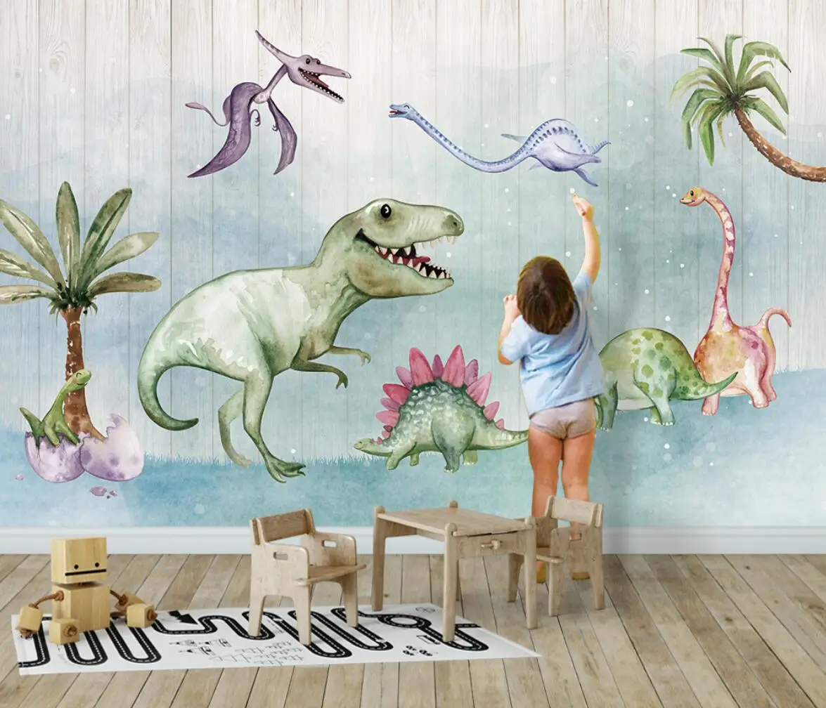 custom papel de pared 3D mural dinosaur wallpaper for children's room background wall paper stickers living room home decoration