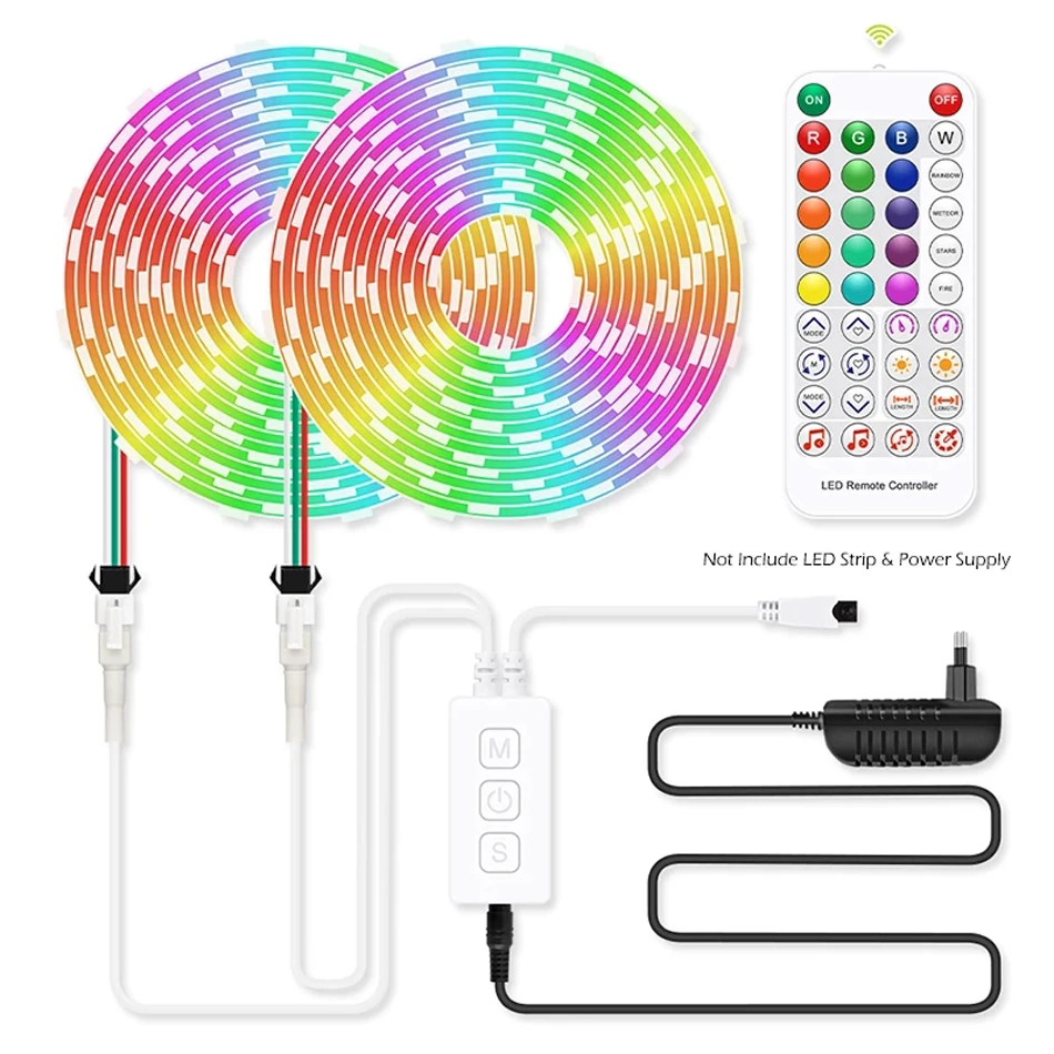 SP611E LED Controller Bluetooth-compatible Music App 38key IR Remote  For WS2811 WS2812 SK6812 Addressable LED Light Strip