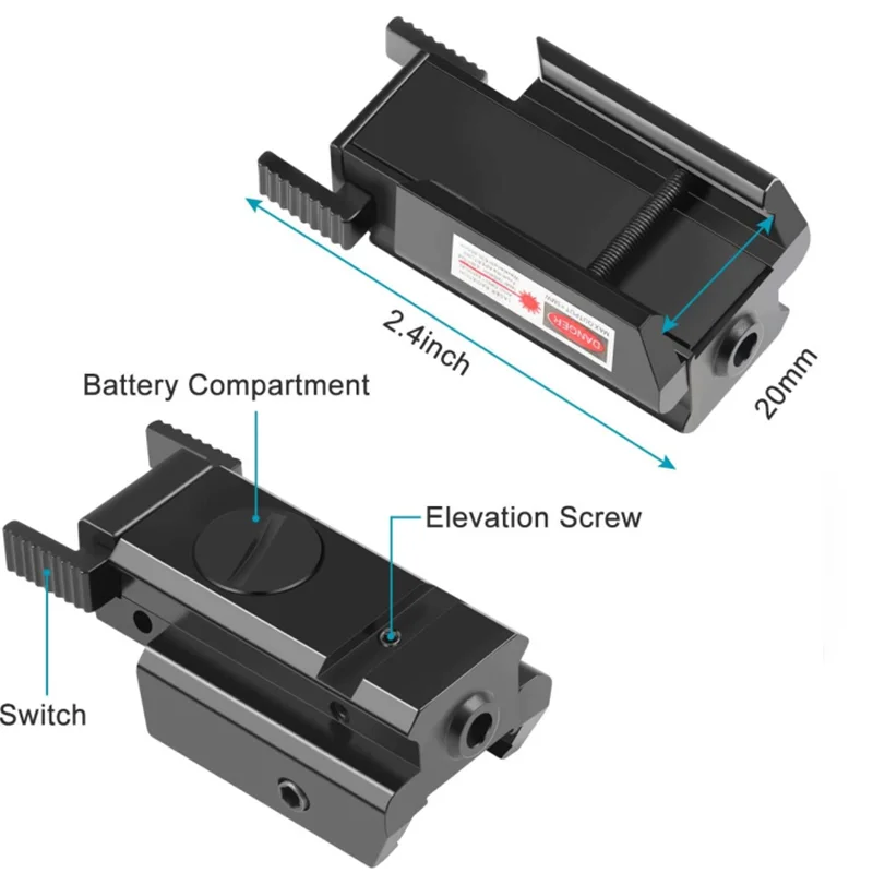 Red Dot Laser Sight Scope 11mm 20mm Adjustable Picatinny Rail Mount Rifle Pistol Glock Laser Collimator