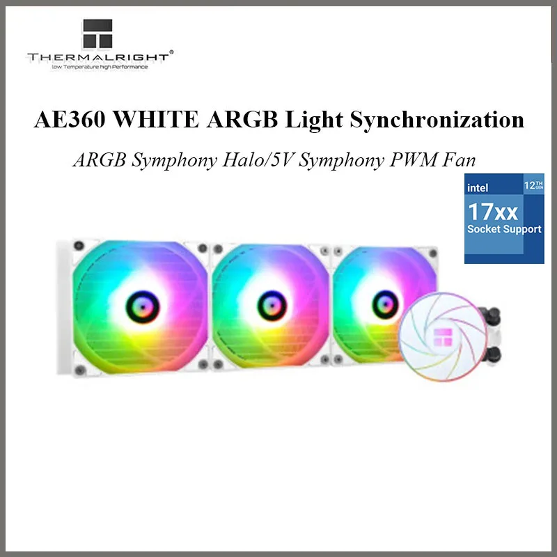 

Thermalright AQUA ELITE 360 ARGB Shenguang Synchronous all-in-one water-cooled CPU radiator 12-generation motherboard 1700