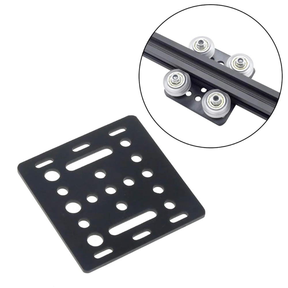 3D Printer Part Openbuilds V-Slot Gantry Plate 20mm Black Sand Blasting 65.5mmx65.5mmx3mm Without Wheel Dropshipping